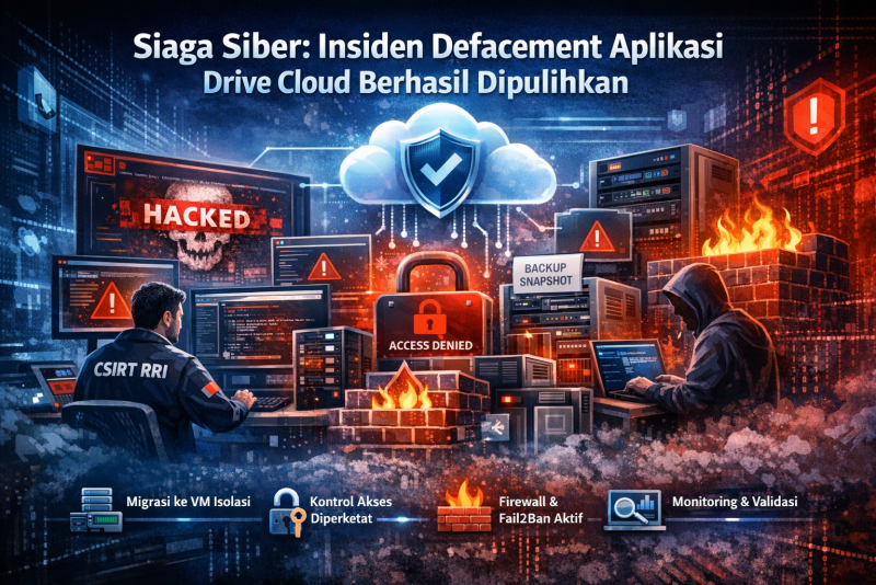 Siaga Siber: Insiden Defacement Aplikasi Drive Cloud Berhasil Dipulihkan dan Diamankan